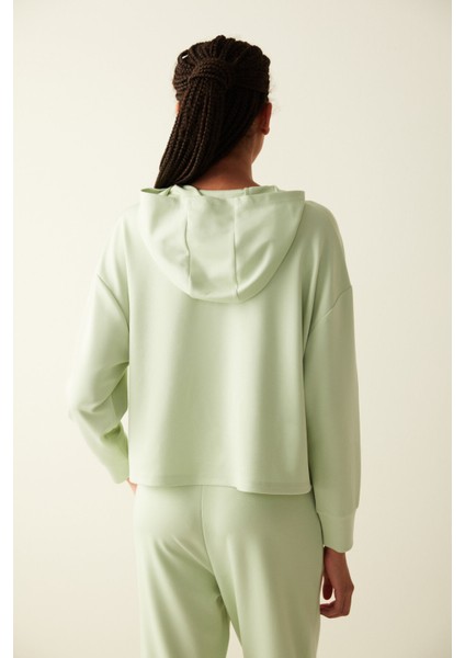 Mint Yeşili Modal Sweatshirt