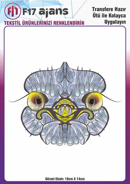 Ütü ile Yapışan Tekstil Baskı Görseli Etnik Deve Kuşu