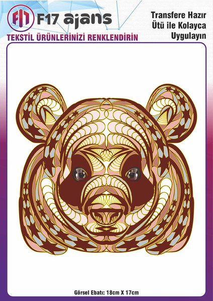 Ütü ile Yapışan Tekstil Baskı Görseli Etnik Domuz