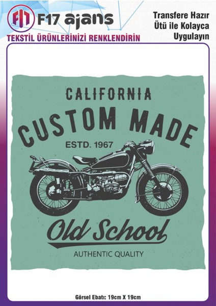 Ütü ile Yapışan Tekstil Baskı Görseli California Custom Made