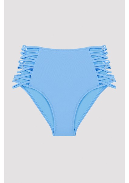 Mavi Basic Yanları Ip Detaylı Yüksek Bel Bikini Altı