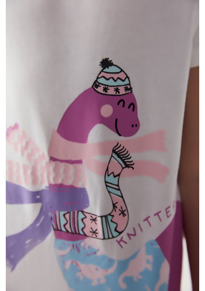 Kız Çocuk Örgü Desenli 2li Pijama Takımı