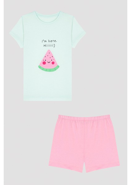 Kız Çocuk Karpuz Baskılı Pijama Takımı