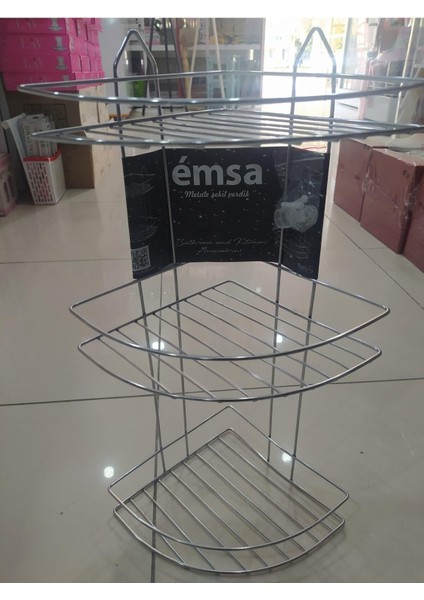 Emsahome Emsa 3 Katlı Oval Köşelik Banyo Rafı Paslanmaz FMA06187 fiyatları