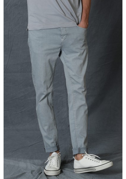 Helt Spor 5 Cep Erkek Pantolon Slim Fit Açık Gri