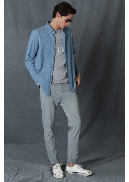 Helt Spor 5 Cep Erkek Pantolon Slim Fit Açık Gri
