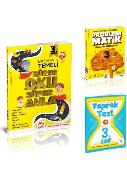 3. Sınıf Süper Oku Anla Vve Problemmatik - 5 Renk 3. Sınıf Tüm Dersler Yaprak Test