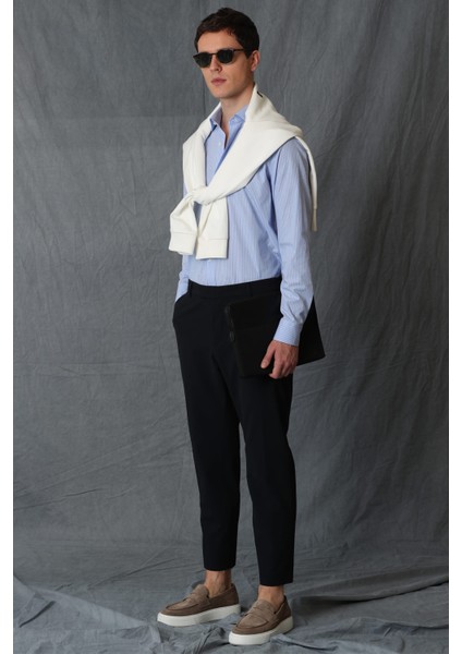 Salen Erkek Smart Gömlek Slim Fit Mavi