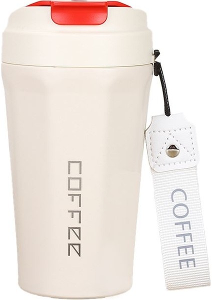Komple 304 L Çelik Beyaz 410 ml Kahve El Termos Mug CIN398BY