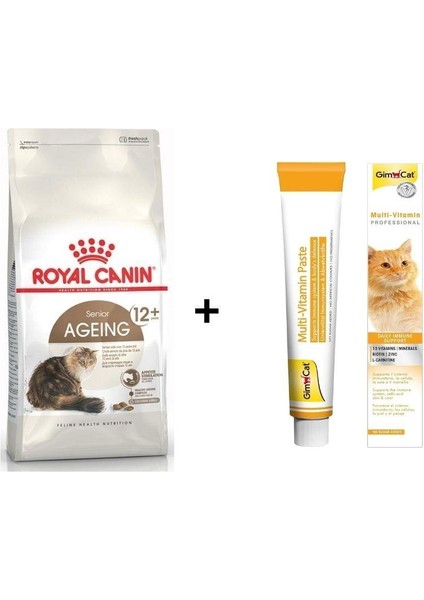 Ageing 12+ Yaşlı Kuru Kedi Maması 2 kg + Gimcat Multivitamin 100 gr