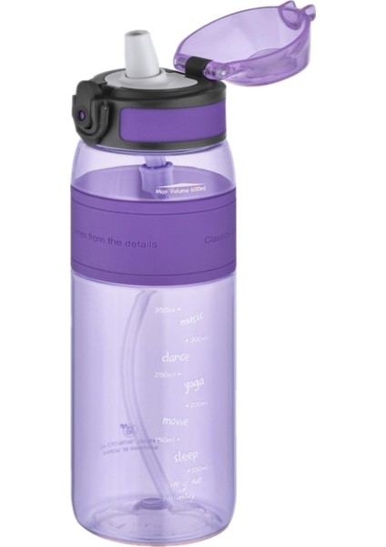 Fiftyfifty Pipetli Isırılamaz 600 ml Silikon Gövde Tritan Su Matarası