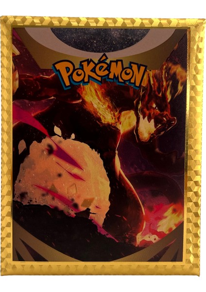 Pokemon Oyun Kartları Kabartmalı Gold Card Fosforlu 10LU Altın