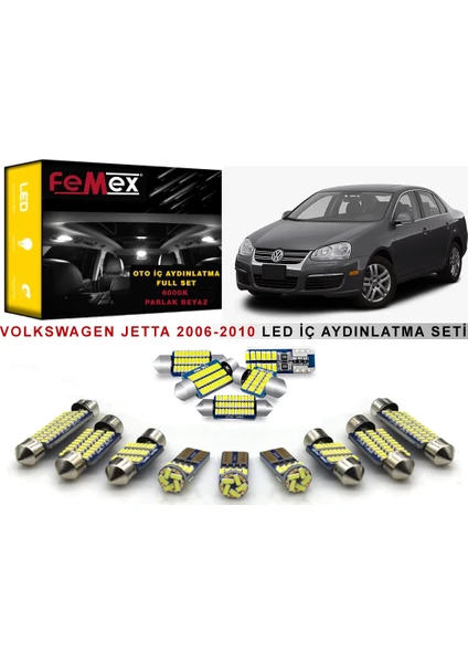 Volkswagen Jetta Mk5 LED Iç Aydınlatma Ampul Seti Femex Parlak Beyaz