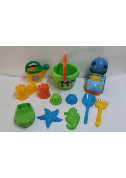 İleri Toys Büyük Kova Kum Kalıpları Kürek Tırmık Top Plaj Oyuncak Seti