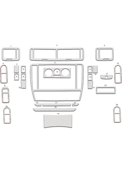 Meriç® Volkswagen Passat Ön Torpido Kaplama Maun 26 Parça 1996-2004