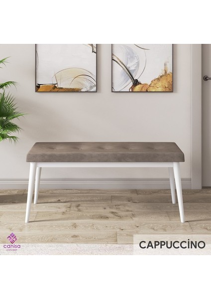 Concept Roz Serisi 80X132 Mdf Açılabilir Beyaz Mutfak Masası Takımı 4 Sandalye 1 Bench