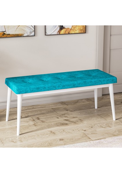 Concept Pir Serisi 80X130 Sabit Beyaz Mermer Desen Mutfak Masa Takımı ve 4 Sandalye 1 Bench