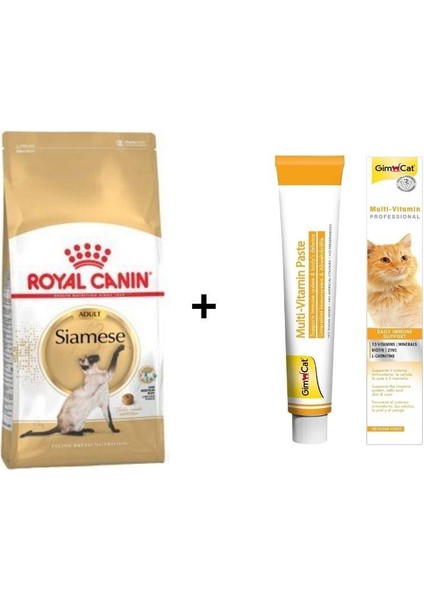 Siamese Yetişkin Kedi Maması 2 kg + Gimcat Multivitamin 100 gr