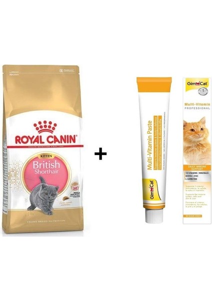 Kitten British Shorthair Yavru Kedi Maması 2 kg + Gimcat Multivitamin 100 gr