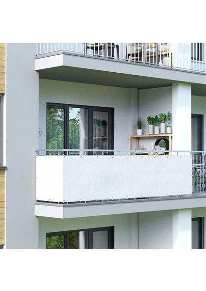 75CM 8m Gri Renk Polyester Balkon Demiri Brandası Su Geçirmez 650 Gr / M2