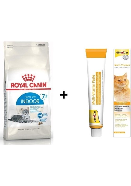 Indoor 7+ Yaşlı Kuru Kedi Maması 3,5 kg + Gimcat Multivitamin 100 gr