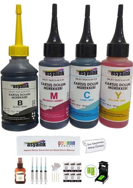 Hp Deskjet 3630 / 3639 Uyumlu Ekonomik Kartuş Dolum Seti Hp 302