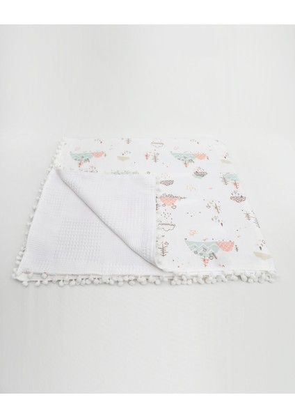 Müslin Pike Battaniye 100% Pamuk 110X100 Ölçülerinde Bebek Battaniyesi