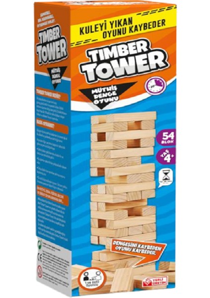 Timber Tower Denge Jenga 54 Parça Ahşap Denge Kule Oyunu