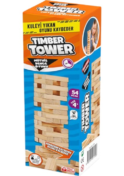 Timber Tower Denge Jenga 54 Parça Ahşap Denge Kule Oyunu