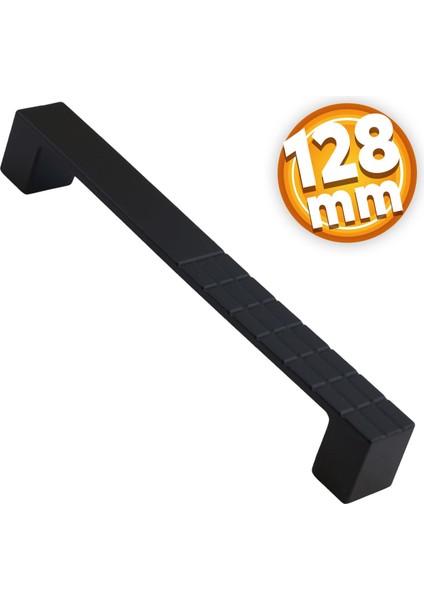 Bihter Desenli Mobilya Mutfak Dolabı Çekmece Dolap Kapak Kulpu Kulbu Siyah 128 mm Metal Kulp