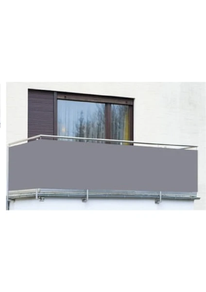 4m x 70CM Gri Renk Polyester Balkon Demiri Brandası Su Geçirmez 650 Gr / M2