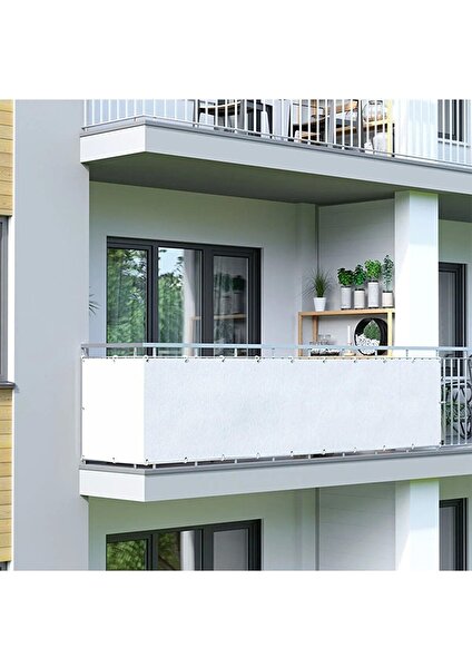 4m x 80CM Polyester Balkon Demiri Brandası Gölgelik Tente Çadırı Gölgelik Su Geçirmez