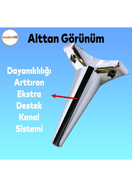 Aspen Lüks Mobilya Kanepe Koltuk Tv Ünitesi Baza Yükseltici Ayağı Ayakları 20 Cm Krom Plastik