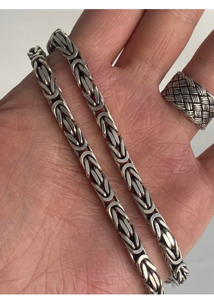 Zincir Motifli 925 Ayar Gümüş Kolye 105 Gram fiyatları