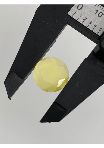 Faset Kesim Kedi Gözü Taş 14MM Sarı 1 Adet
