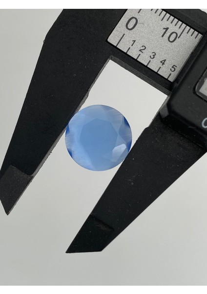 Faset Kesim Kedi Gözü Taş 14MM Mavi 1 Adet
