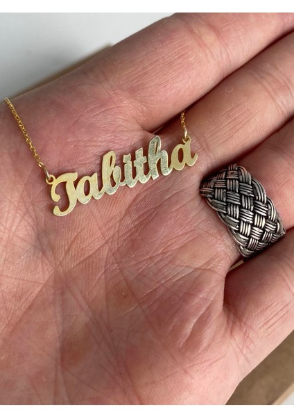 Tabitha Yazılı 925 Ayar Sarı Gümüş Kolye 2,70 Gram