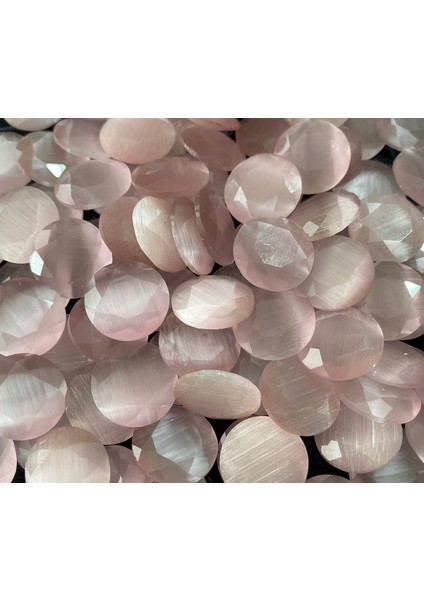Faset Kesim Kedi Gözü Taş 14MM Pudra Pembe 1 Adet fiyatları