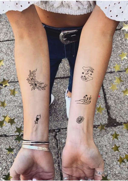 Karışık Mini Tattoo Minimal Geçici Dövme