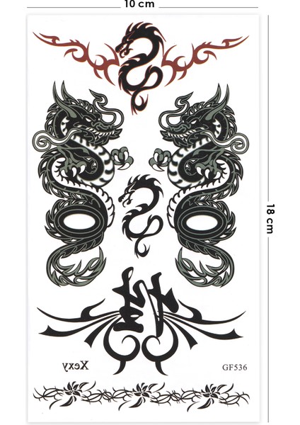 Tribal Ejderha Geçici Dövme Dragon Tattoo