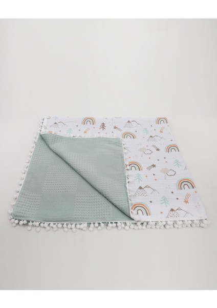 Müslin Pike Battaniye 100% Pamuk 110X100 Ölçülerinde Bebek Battaniyesi