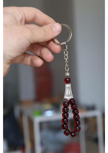 Kesme Vişne Renk Renk Tesbih Anahtarlık