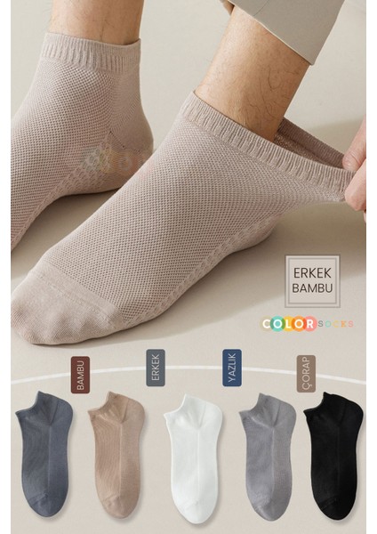 5 Çift Erkek Bambu Patik Çorap