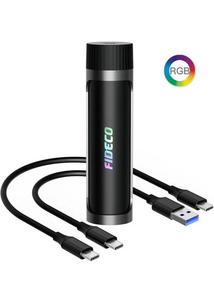M.2 Nvme Sata SSD Kutusu - Rgb Işıklı - ( USB 3.2 Gen2 10GBPS ) Sata SSD 2230/2242/2260/2280