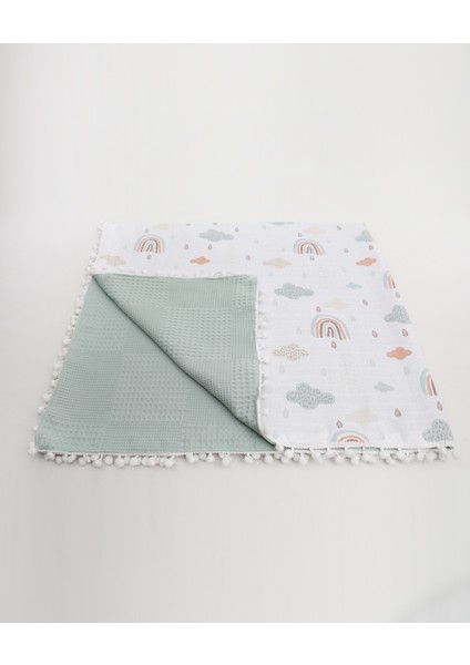 Müslin Pike Battaniye 100% Pamuk 110X100 Ölçülerinde Bebek Battaniyesi