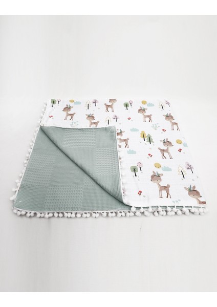 Müslin Pike Battaniye 100% Pamuk 110X100 Ölçülerinde Bebek Battaniyesi