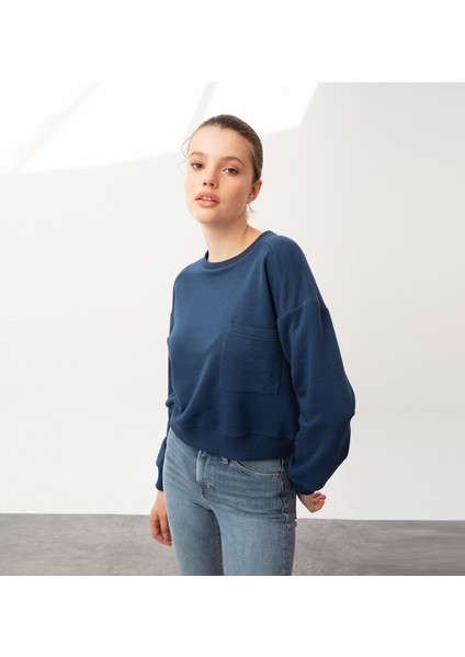 Baldur Crop Sweatshirt Lacivert fiyatları