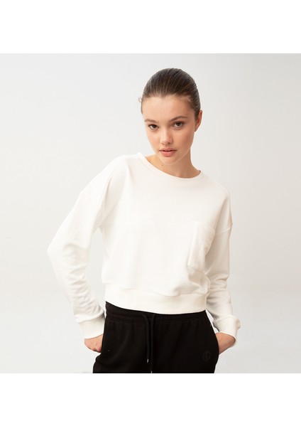 Baldur Crop Sweatshirt Ekru fiyatları