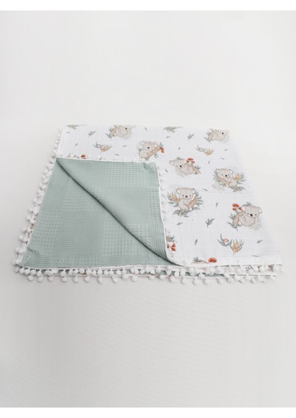 Müslin Pike Battaniye 100% Pamuk 110X100 Ölçülerinde Bebek Battaniyesi