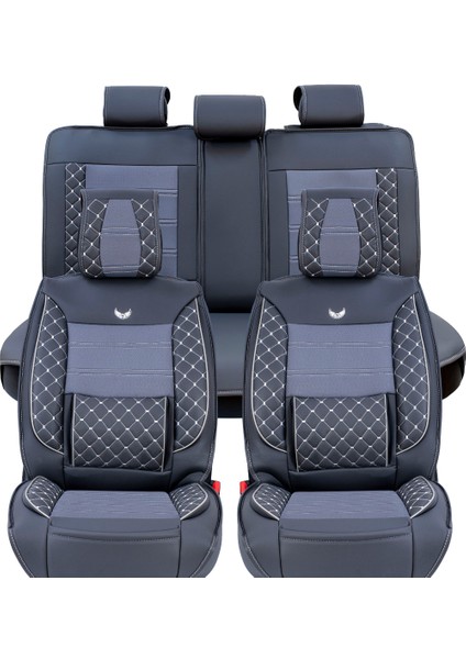 Mitsubishi Carisma Lüx Deri Oto Koltuk Kılıfı Ön Arka Takım (Mars) Füme